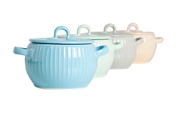 Bol Apéro 22cl + couv.(vert,beige,bleu,gris) - 4 pcs